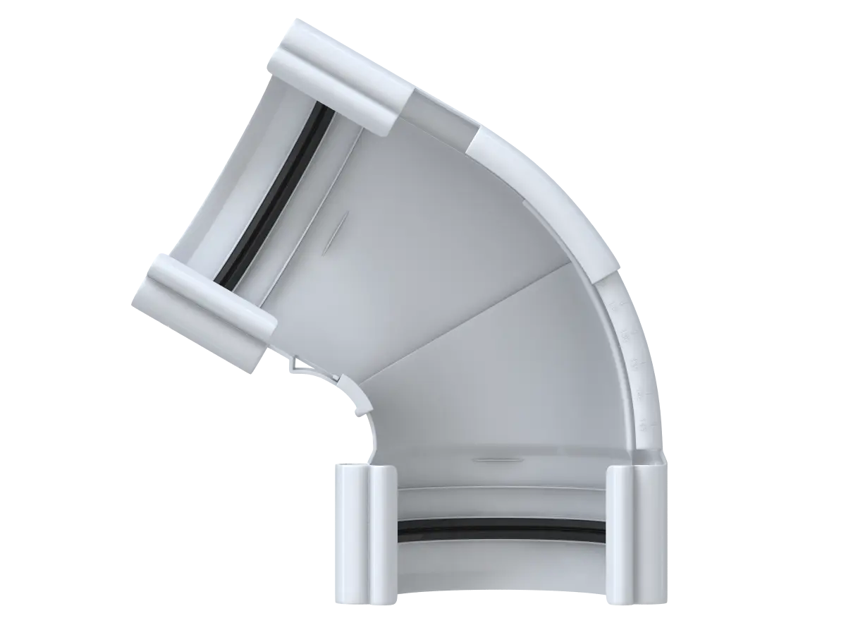 Угол Желоба 120-145°, ПВХ, серия Элит, цвет Белый